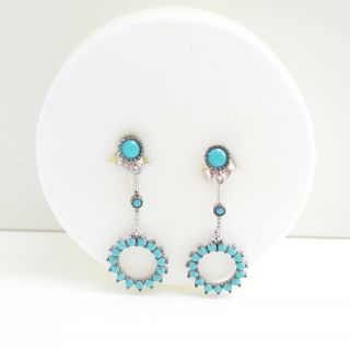 imagen Pendientes plata turquesa dobles