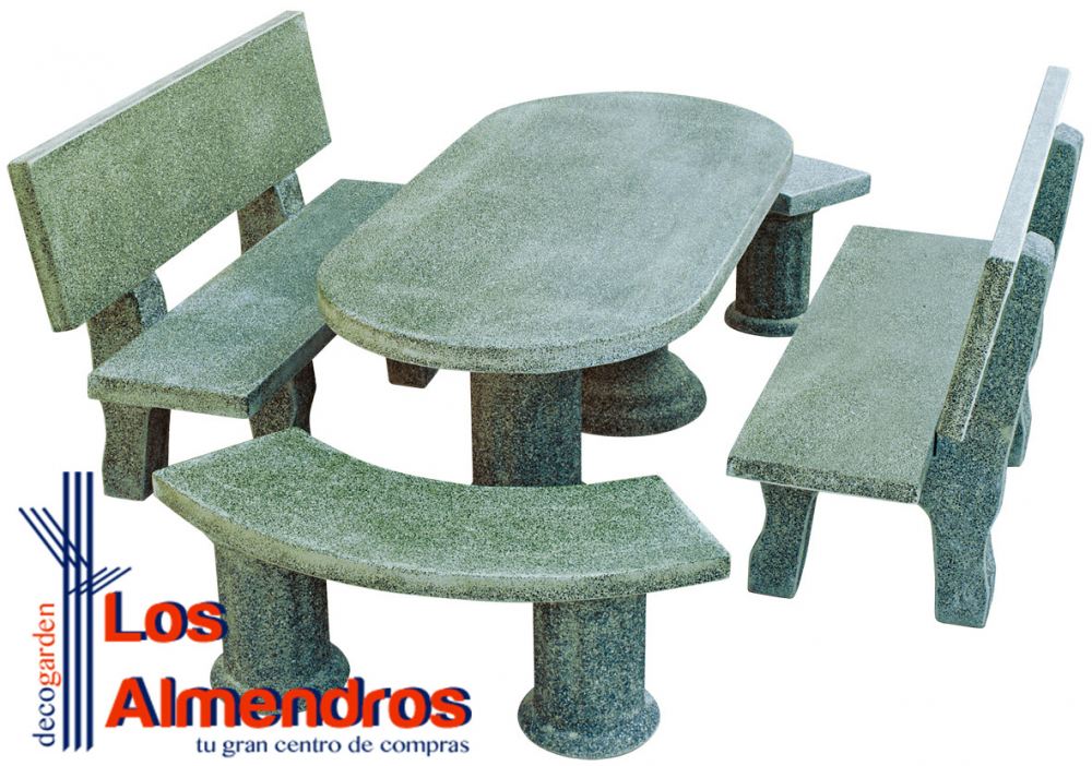 Mesa de Piedra Comedor Ovalado Zumaya Granito | Los Almendros