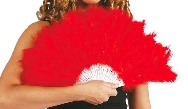 Abanico plumas rojo