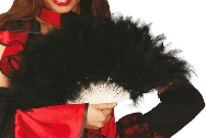 Abanico plumas negro