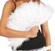 Abanico plumas blanco