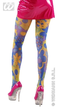 Pantys de flores en azul