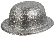 Sombrero bombin escarcha plata