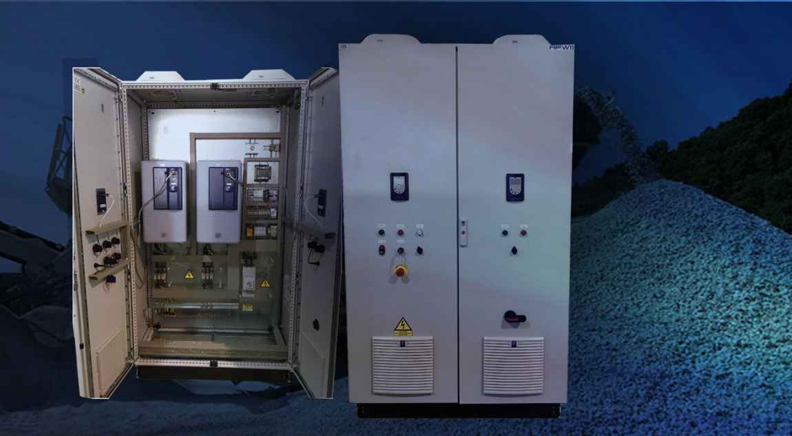 Electrical panels for mineral crushing machines